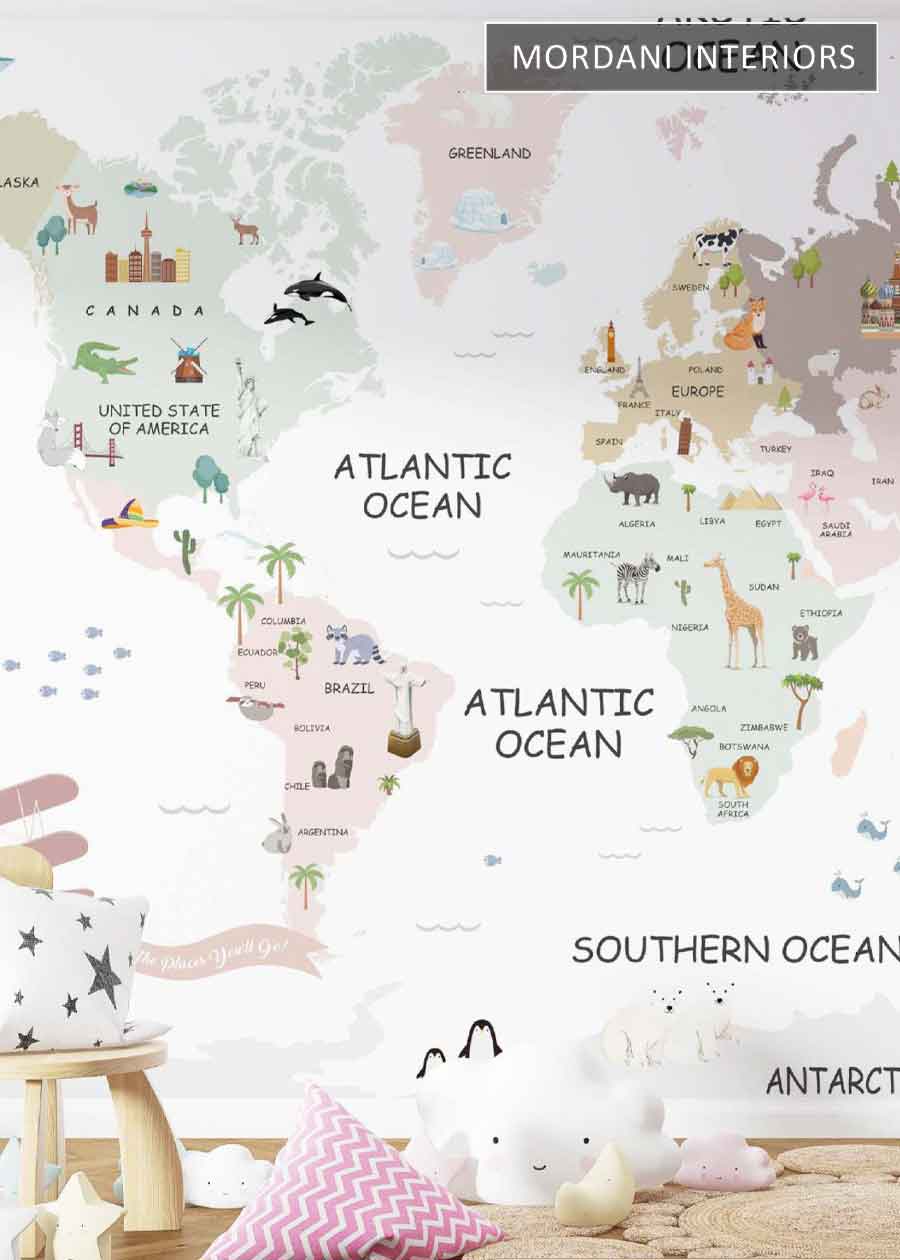 EXPLORE THE WORLD KIDS WALL MURALS _ D
