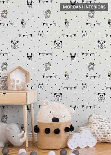 PANDA LITTLE LOVE KIDS WALLPAPER DESIGN