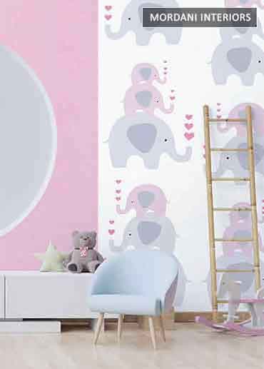 ELEPHANT LITTLE LOVE KIDS WALLPAPER DESIGN