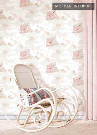 Teddy Bear Pink Italian Wallcovering