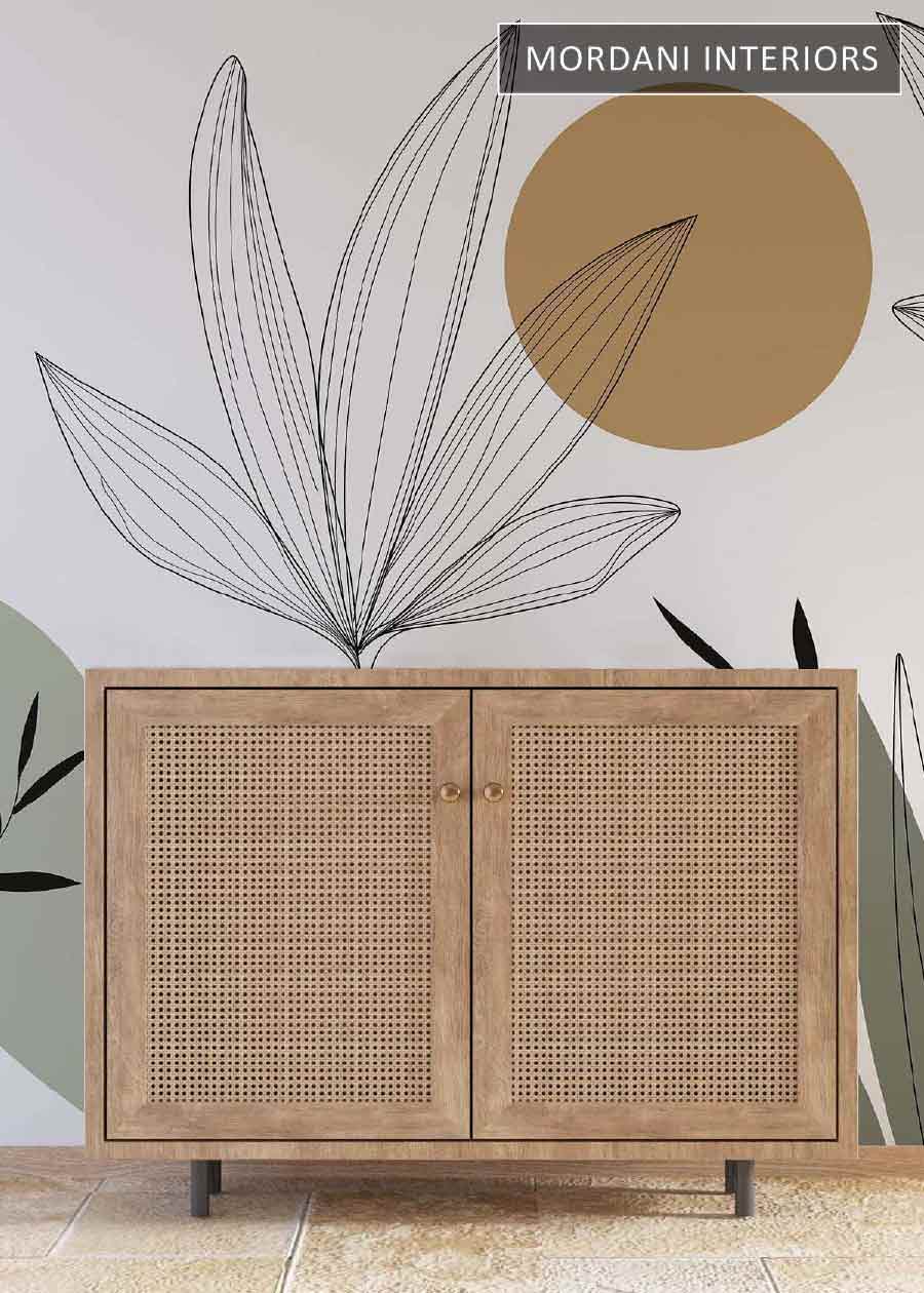 BOTANICAL SUNBURST ABSTRACT WALL MURALS _ D