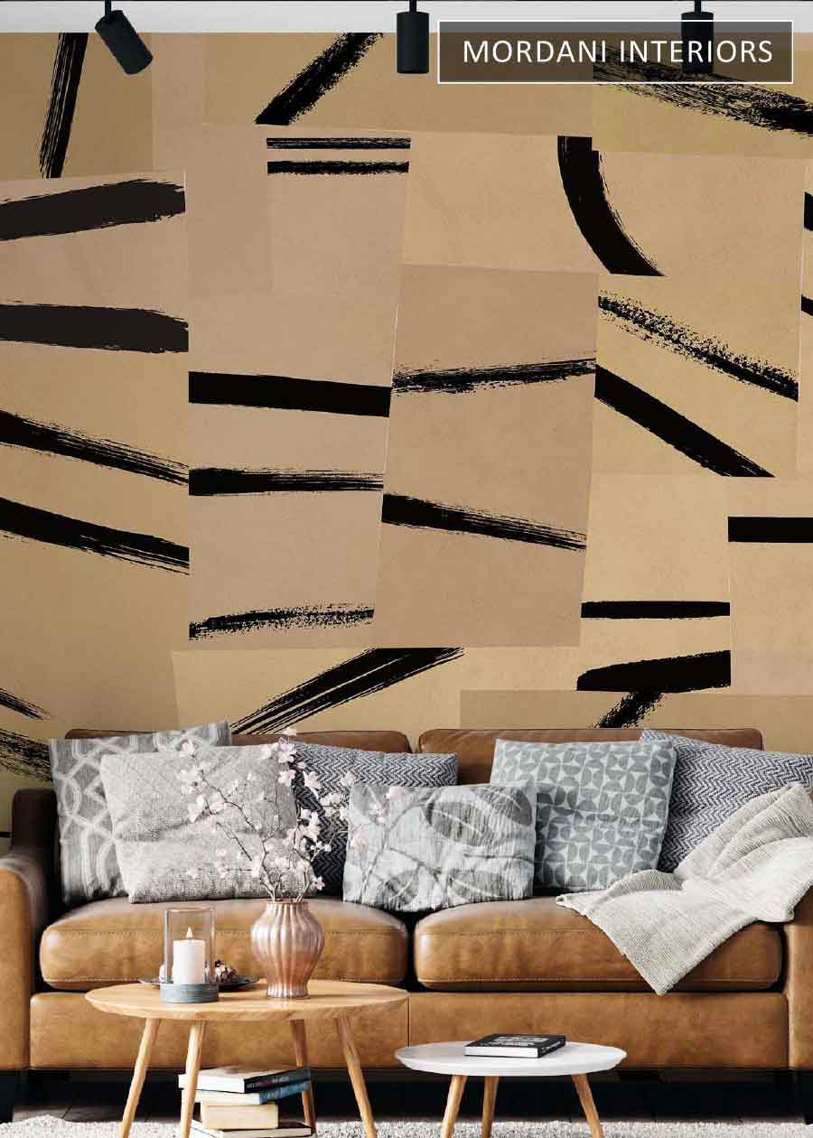 MUDDY MONOCHROME ABSTRACT WALL MURALS _ D