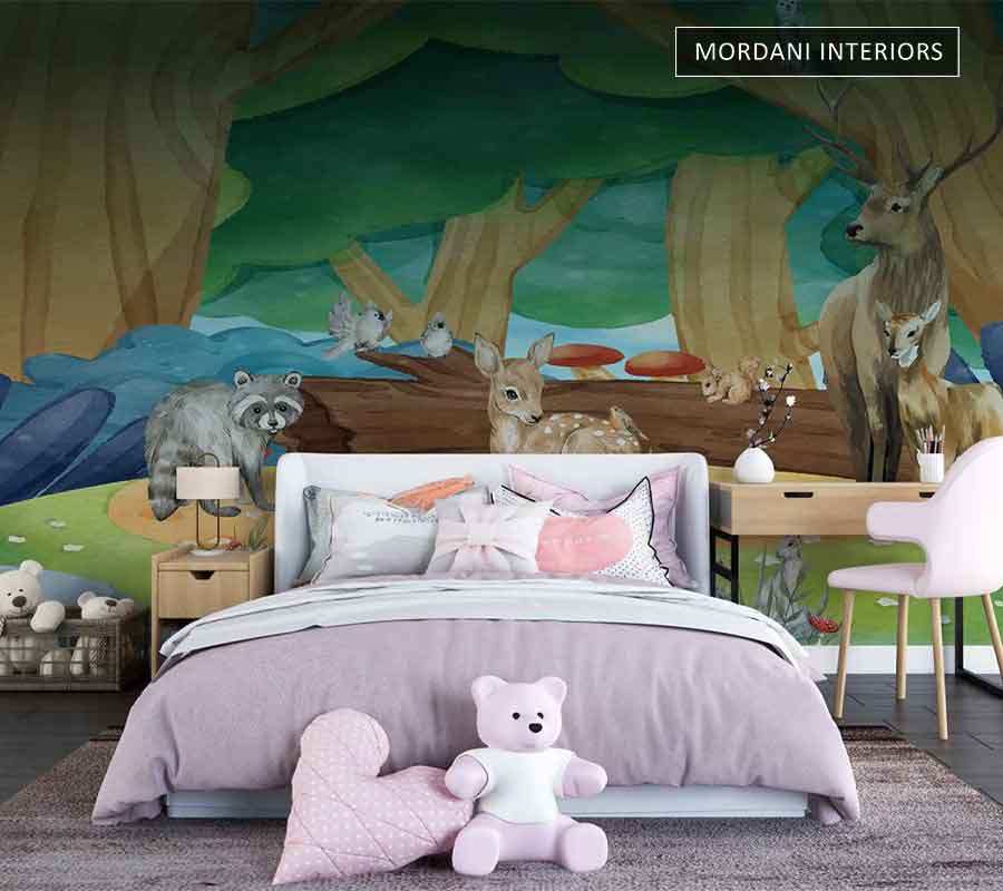 FOX DEER & RABBIT ANIMALS KIDS WALL MURALS _ E