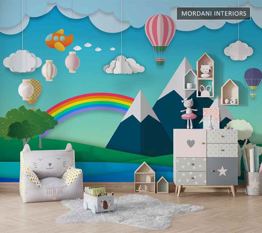 BALLOONS RAINBOW KIDS WALL MURALS _ E