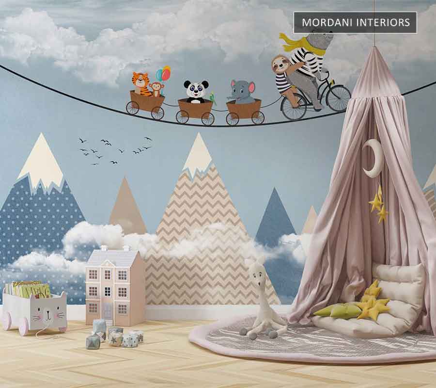 ANIMALS CYCLING KIDS WALL MURALS _ E