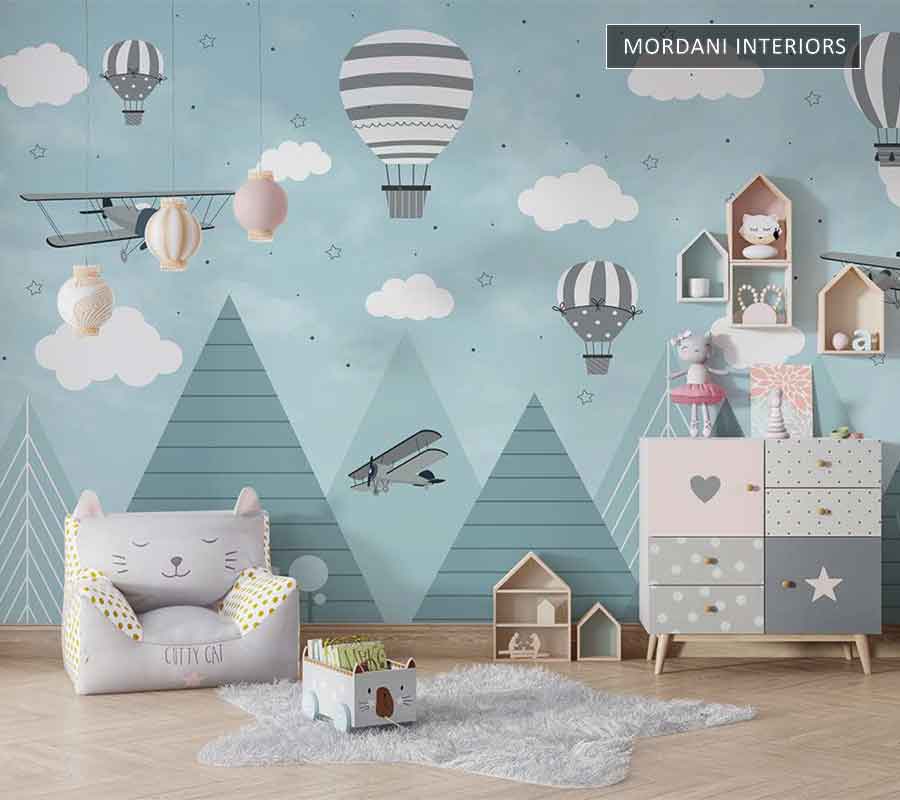 GLIDERS & HOT AIR BALLOONS KIDS WALL MURALS _ E