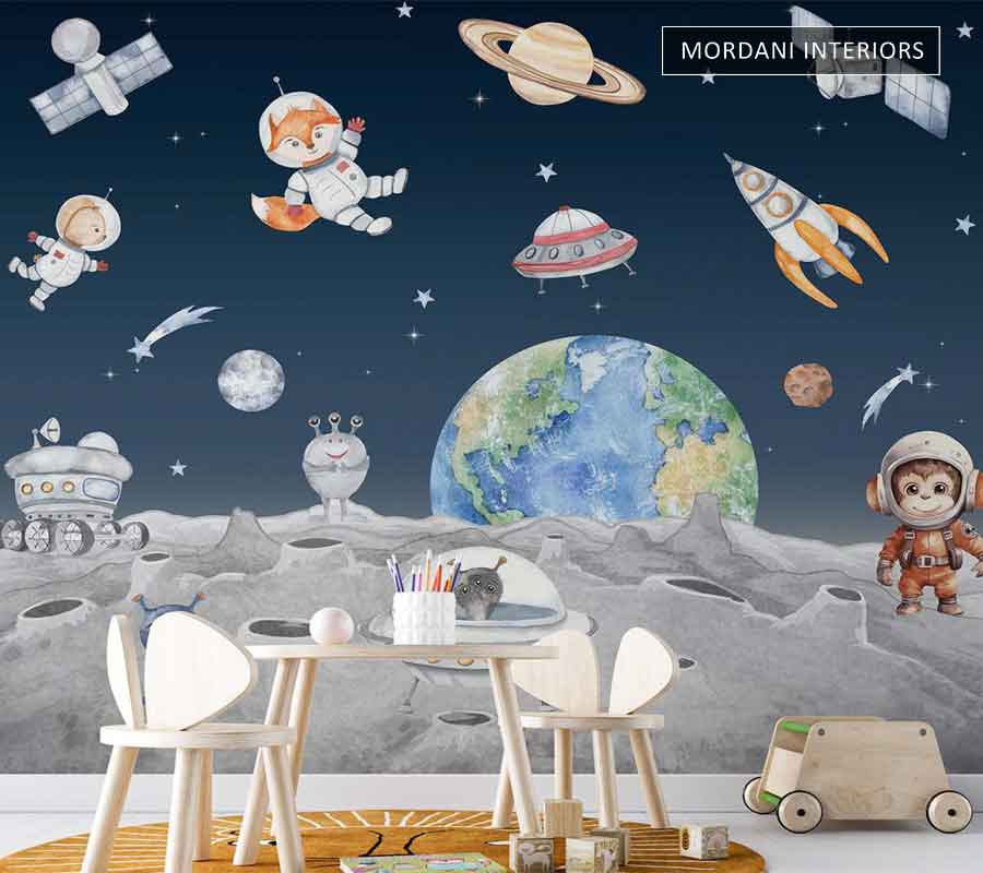 SOLAR SYSTEM SPACE KIDS WALL MURALS _ E
