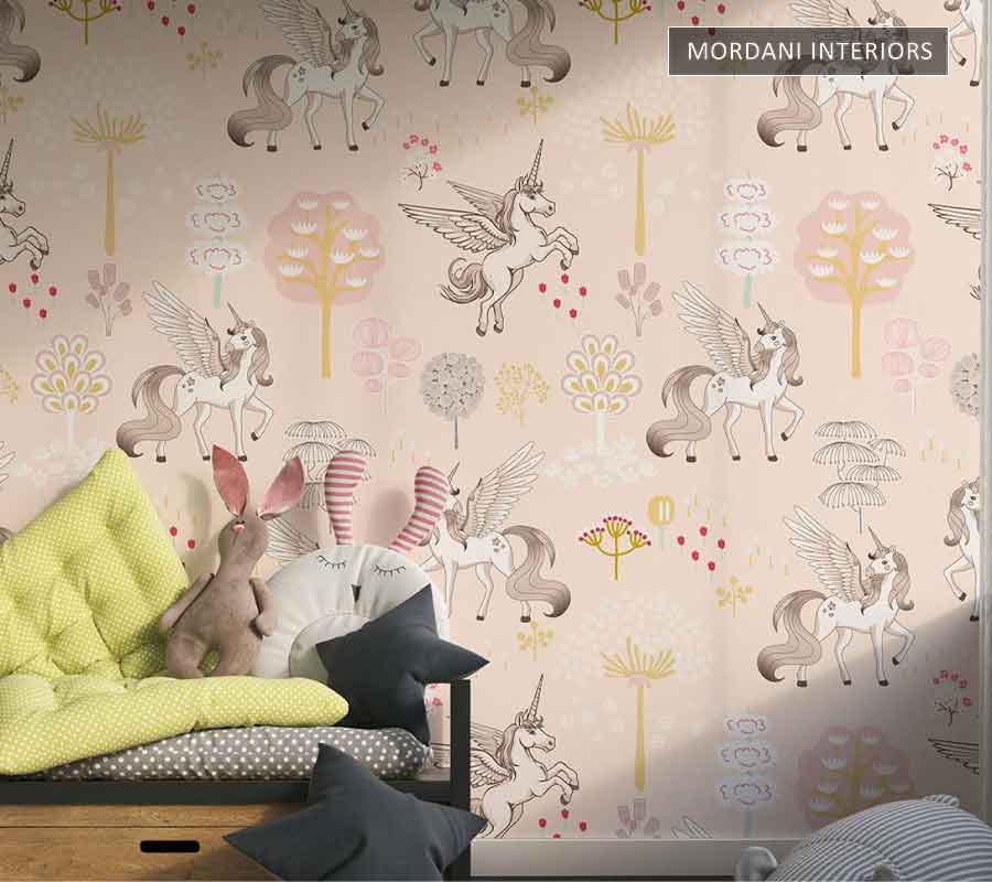 PEACH UNICORNS KIDS WALL MURALS _ E