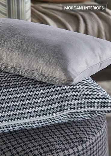 Grey chex and  STRIPED outdoor upholstery fabric