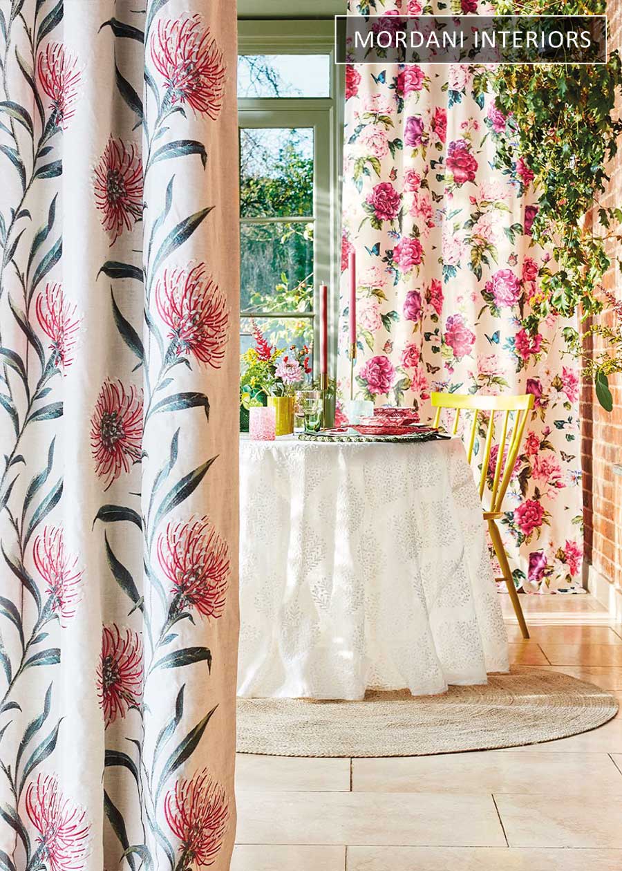 Gardenia GM Floral Cotton Curtains