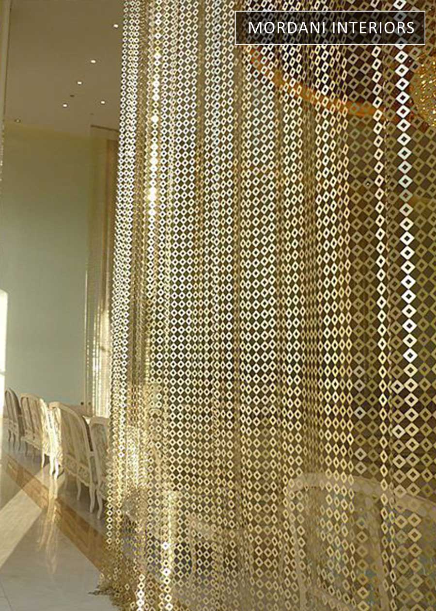 Gold Sequenced Sheer Curtains