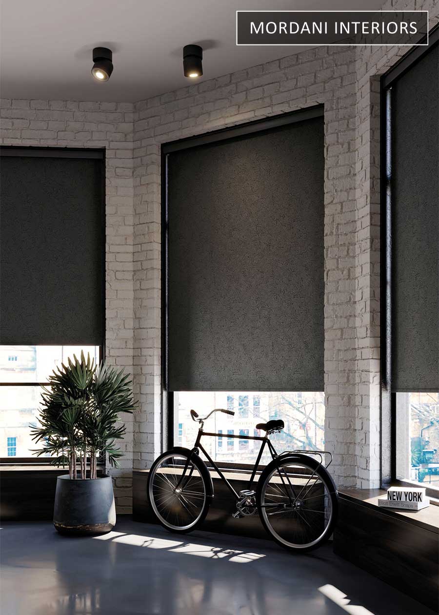 Zurich Dark Grey Blackout Window Roller Blinds 