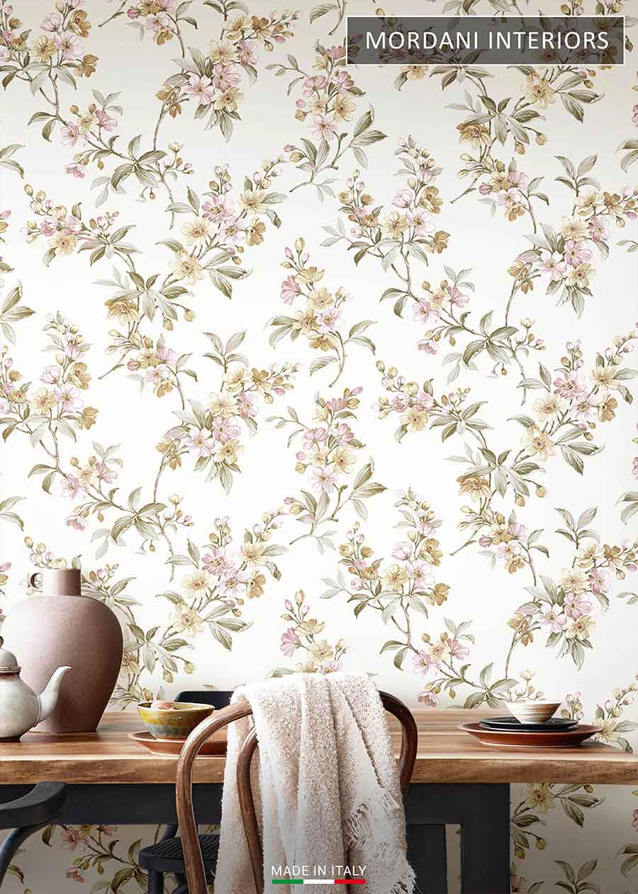 Italian Delicate Floral Wallpaper.
