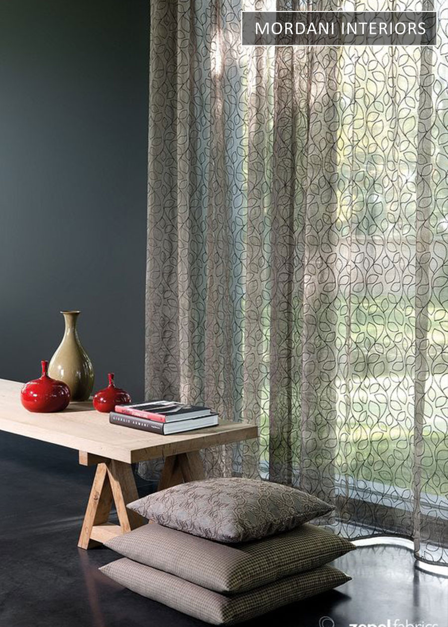 Leaf Outline Sheer Curtain 