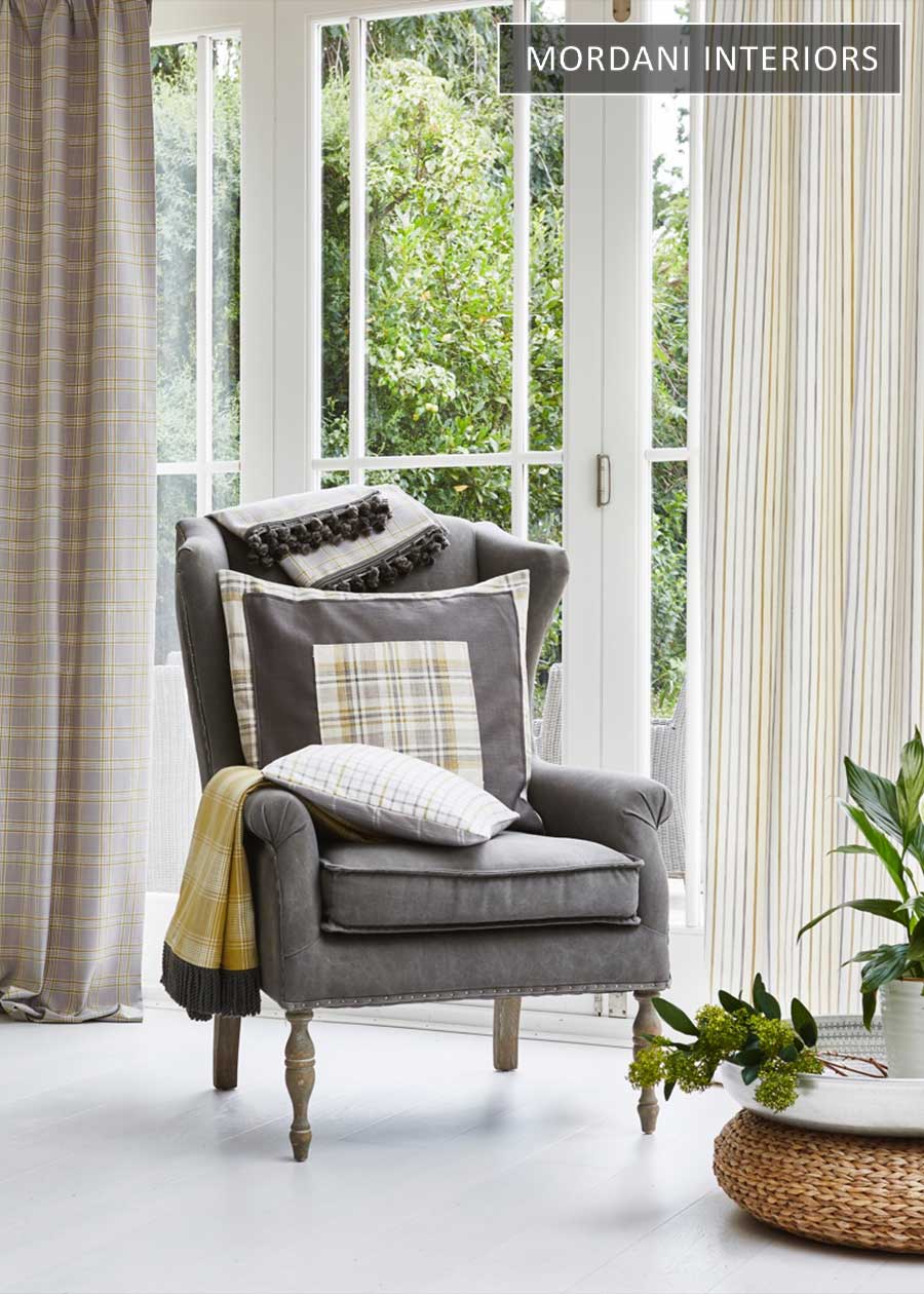 Maddox GM Checked & Striped Cotton Curtains