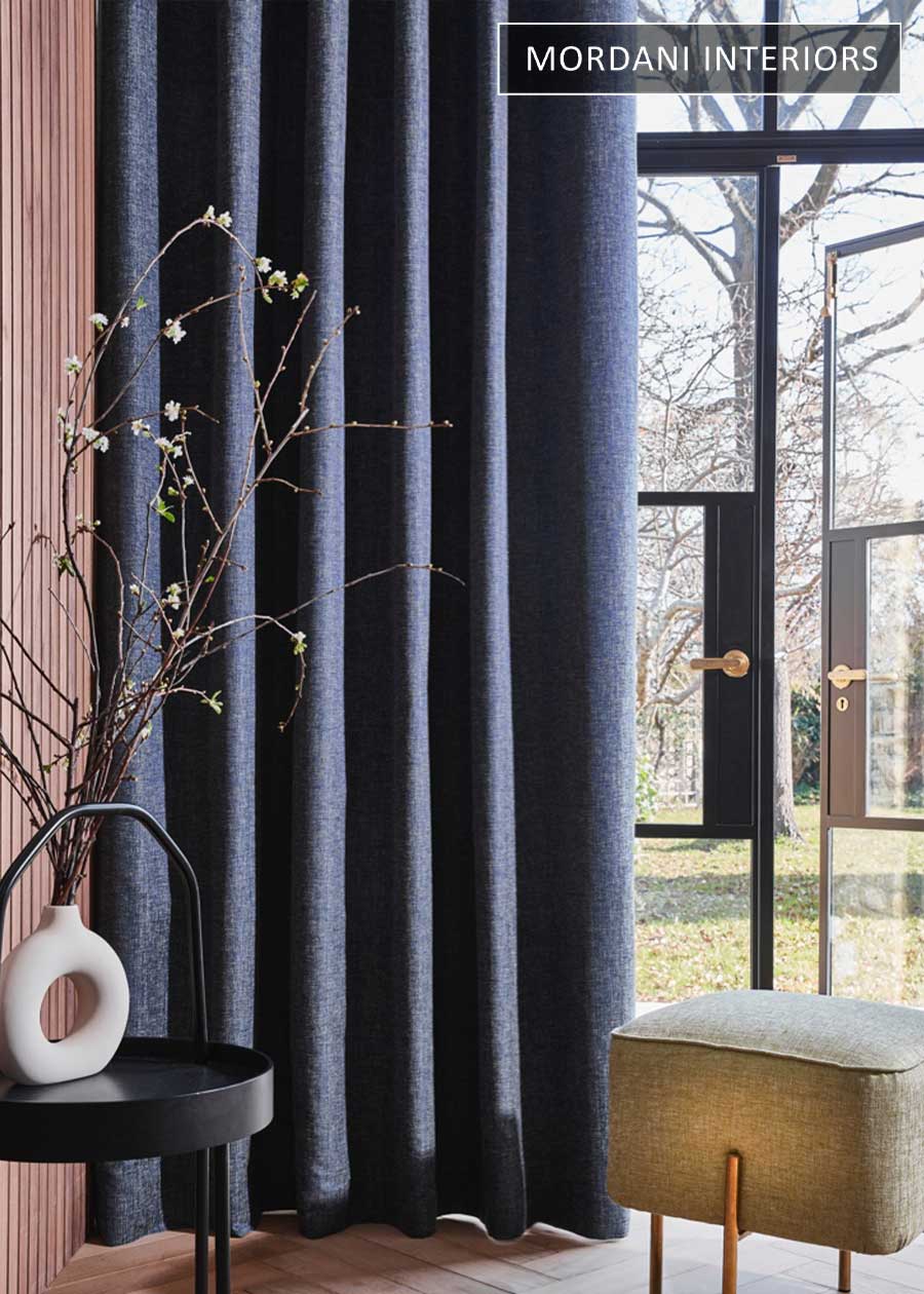Navy Blue Linen & Cotton DDecor Curtains