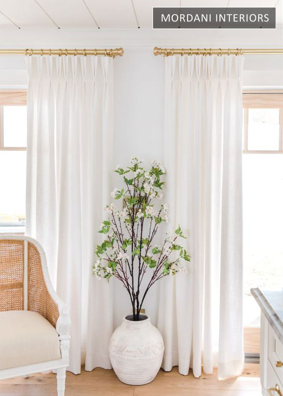 White Linen Farmhouse Curtains