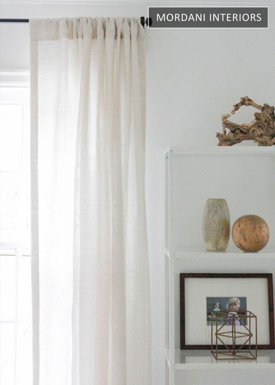 Alu White Linen Window Curtains