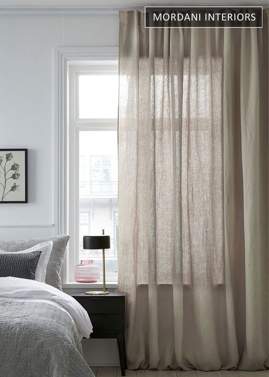 Textured Camel Sheer Curtain