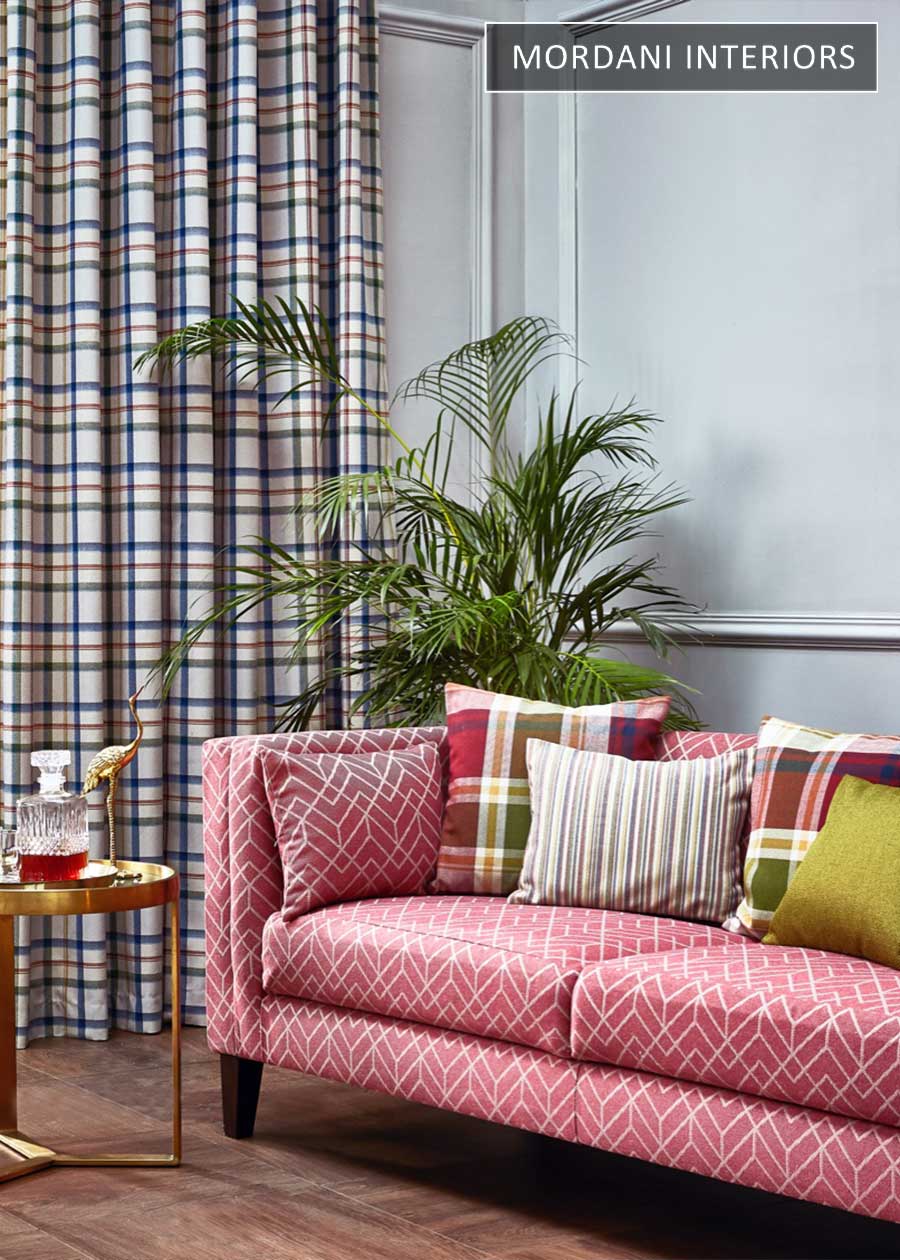 Topaz GM Checked Cotton Curtains