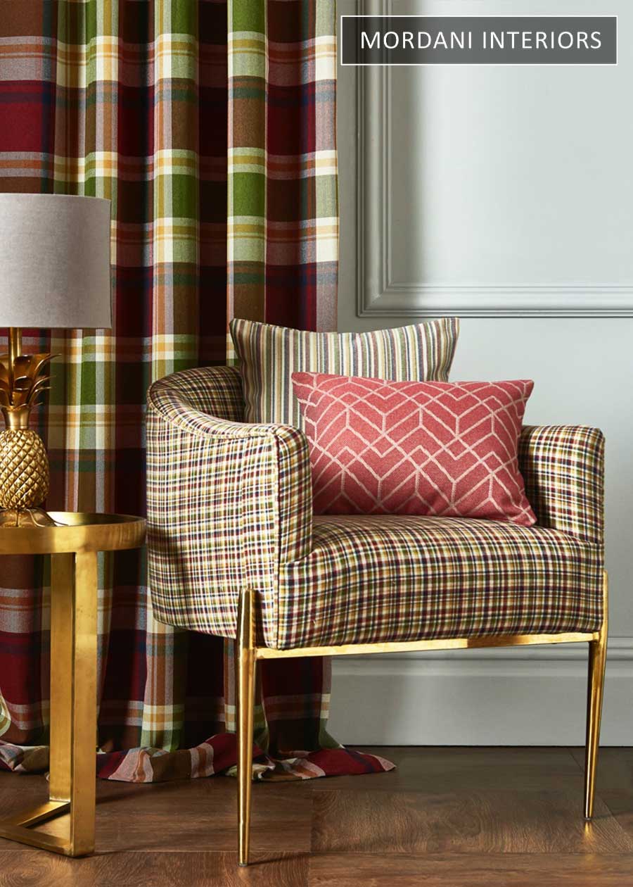 Topaz GM Fannel Checked Cotton Curtains