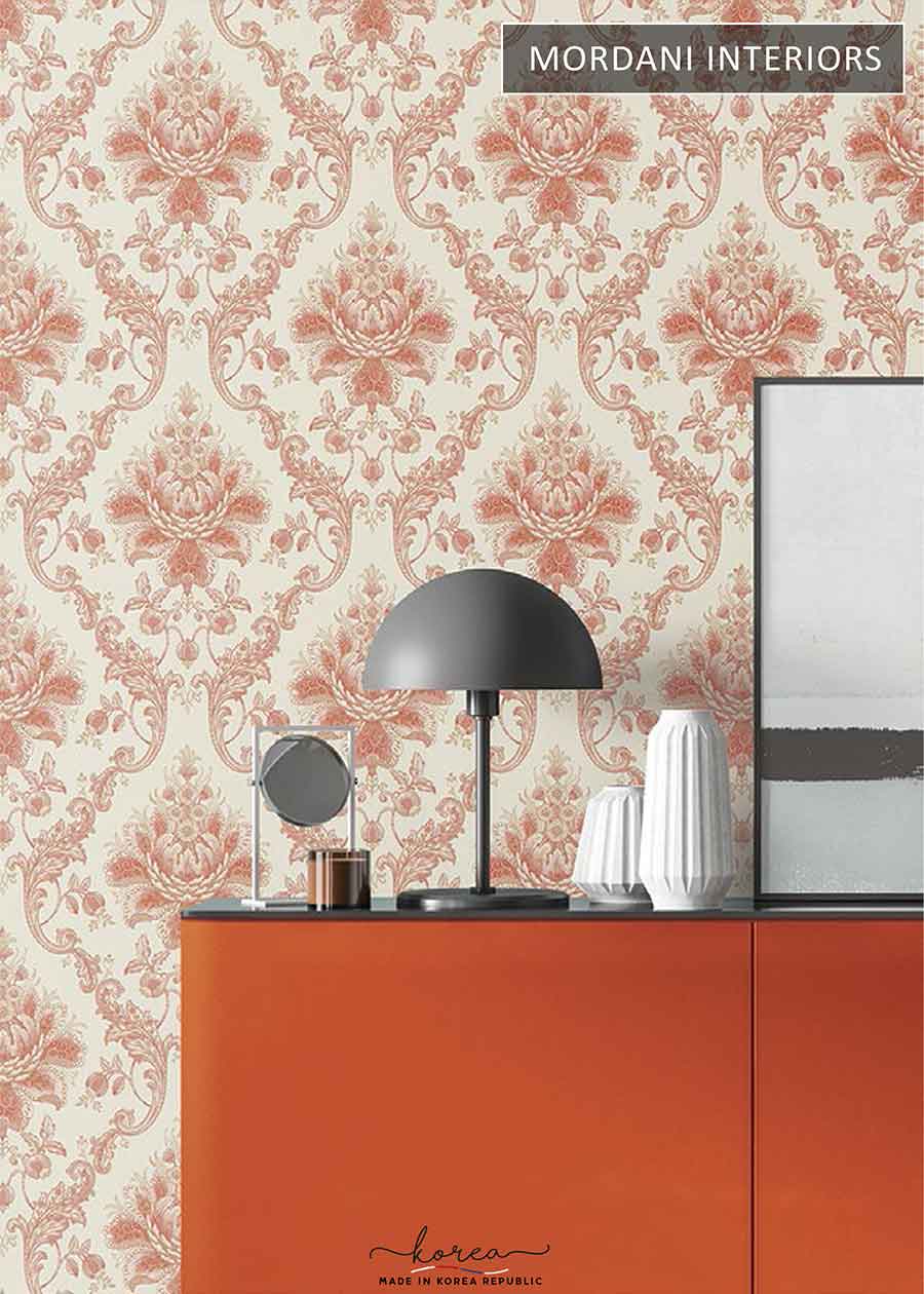 Traditional Damask Wallpaper.
