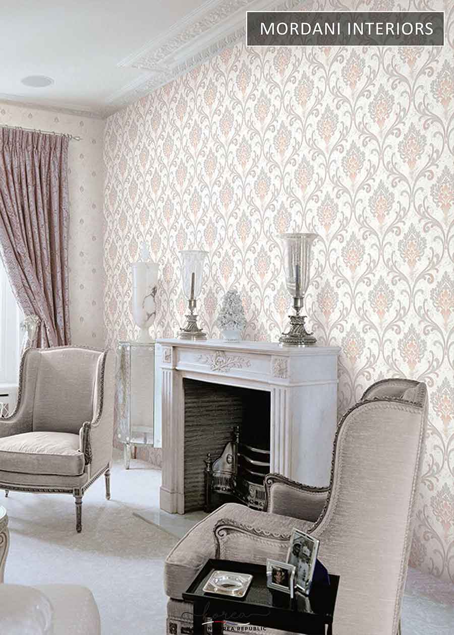 Damask Grey Wallpaper.