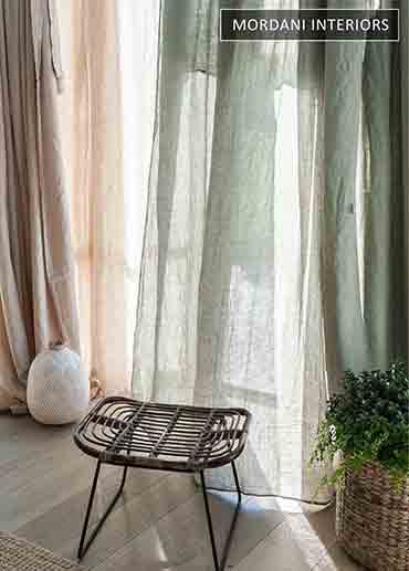 Earthy Green Linen DDecor Window Curtains