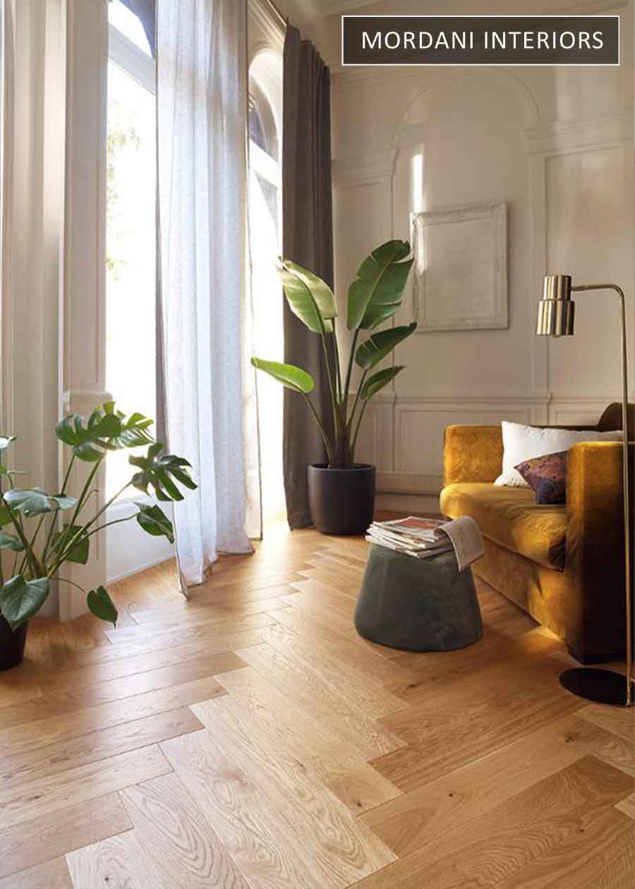 Burma Teak Herringbone wood floors