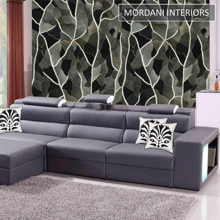 Cocncord Black Leather Wallcoverings