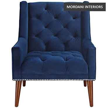 Danvik Blue Wingback Chair