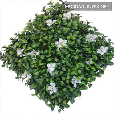 White Flowers Big Green Leaves Tile MIGW-055-OD