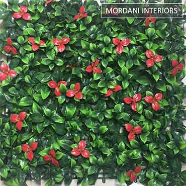 Pink Flowers Big Green Leaves Tile MIGW-056-OD