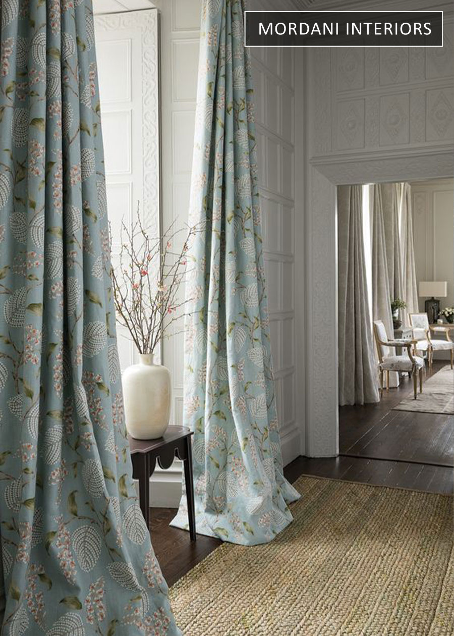 Intricate Floral Embroidered Cotton Curtains