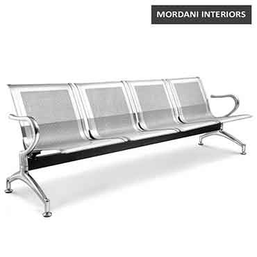 Jarvis 4 Seater Silver Waiting Area Bench