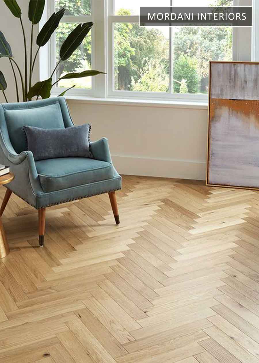 Natual Oak Herringbone wood floors