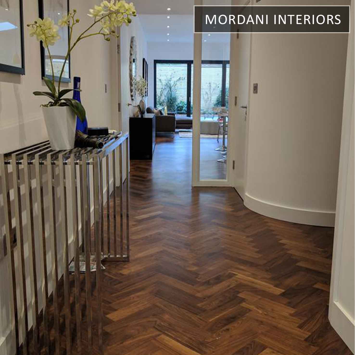 Noble Walnut Herringbone wood floors