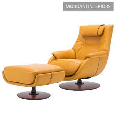 Telford Yellow Recliner Chair With Ottoman