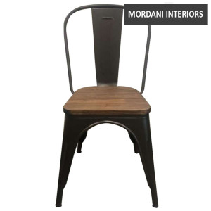 Tolix Chair Replica With Wooden Seat