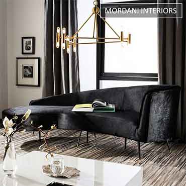 Attadale Designer Black Velvet Sofa