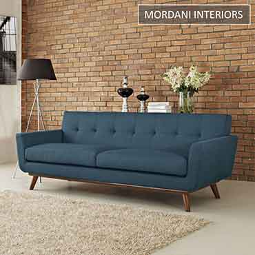 Baleno 3 Seater Blue Upholstered Sofa