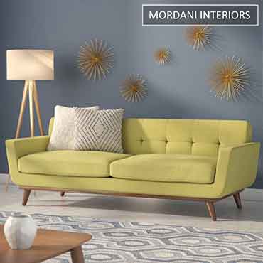 Baleno 3 Seater Light Green Upholstered Sofa