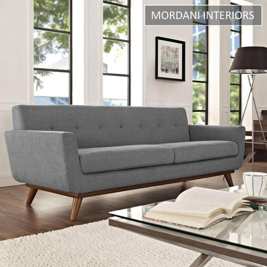 Baleno 3 Seater Light Grey Upholstered Sofa