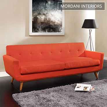 Baleno 3 Seater Red Upholstered Sofa