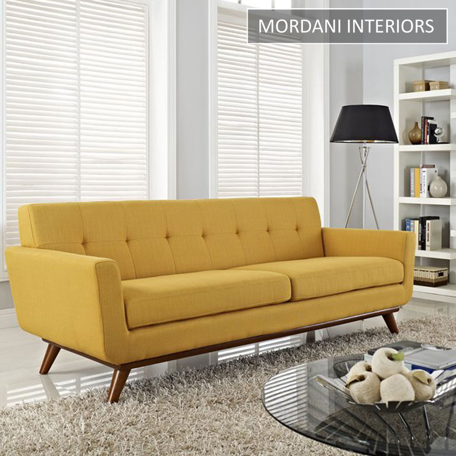 Baleno 3 Seater Citrus Yellow Upholstered Sofa