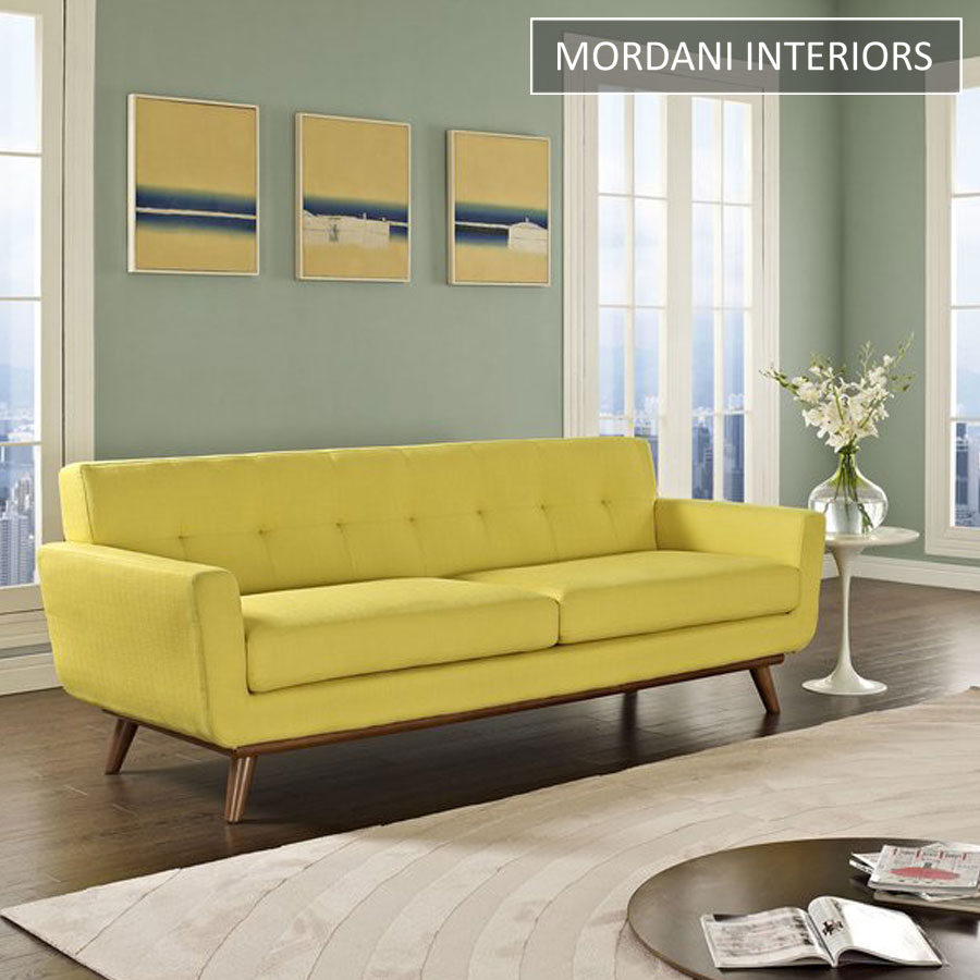 Baleno 3 Seater Yellow Upholstered Sofa