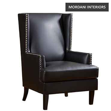 Blackstad  Black Leather Accent Chair