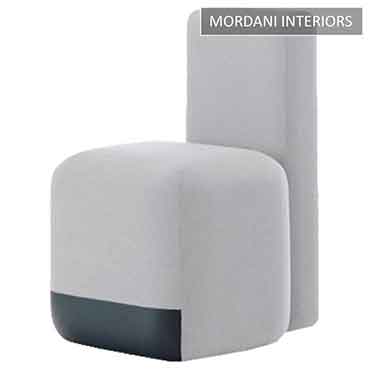 White Bona Pouffe Stool With Back Rest
