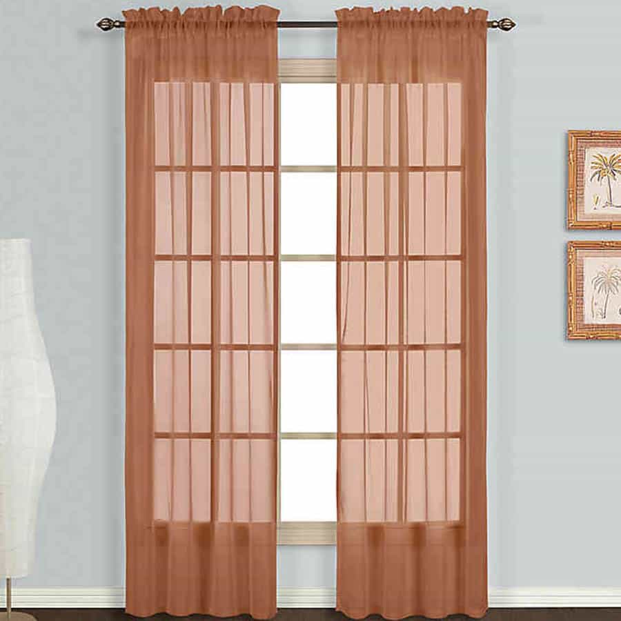 Brown Sheer Curtain