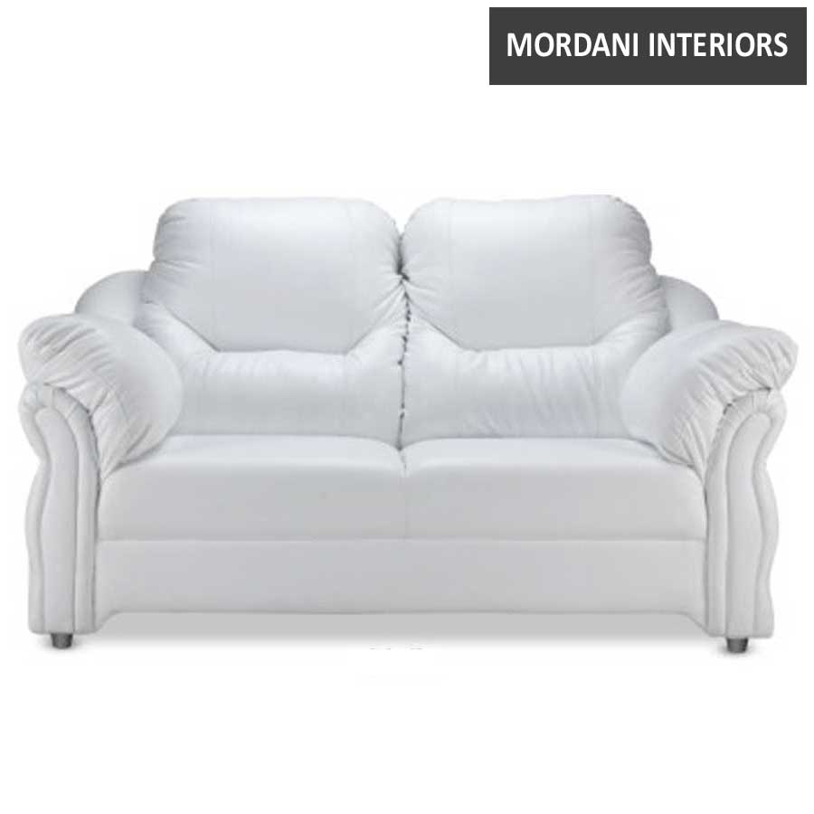 Buckie 2 Seater White Leatherette Sofa